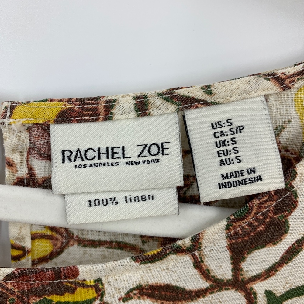 Rachel Zoe 100% Linen Floral Shift Dress Sz S - Picture 5 of 7